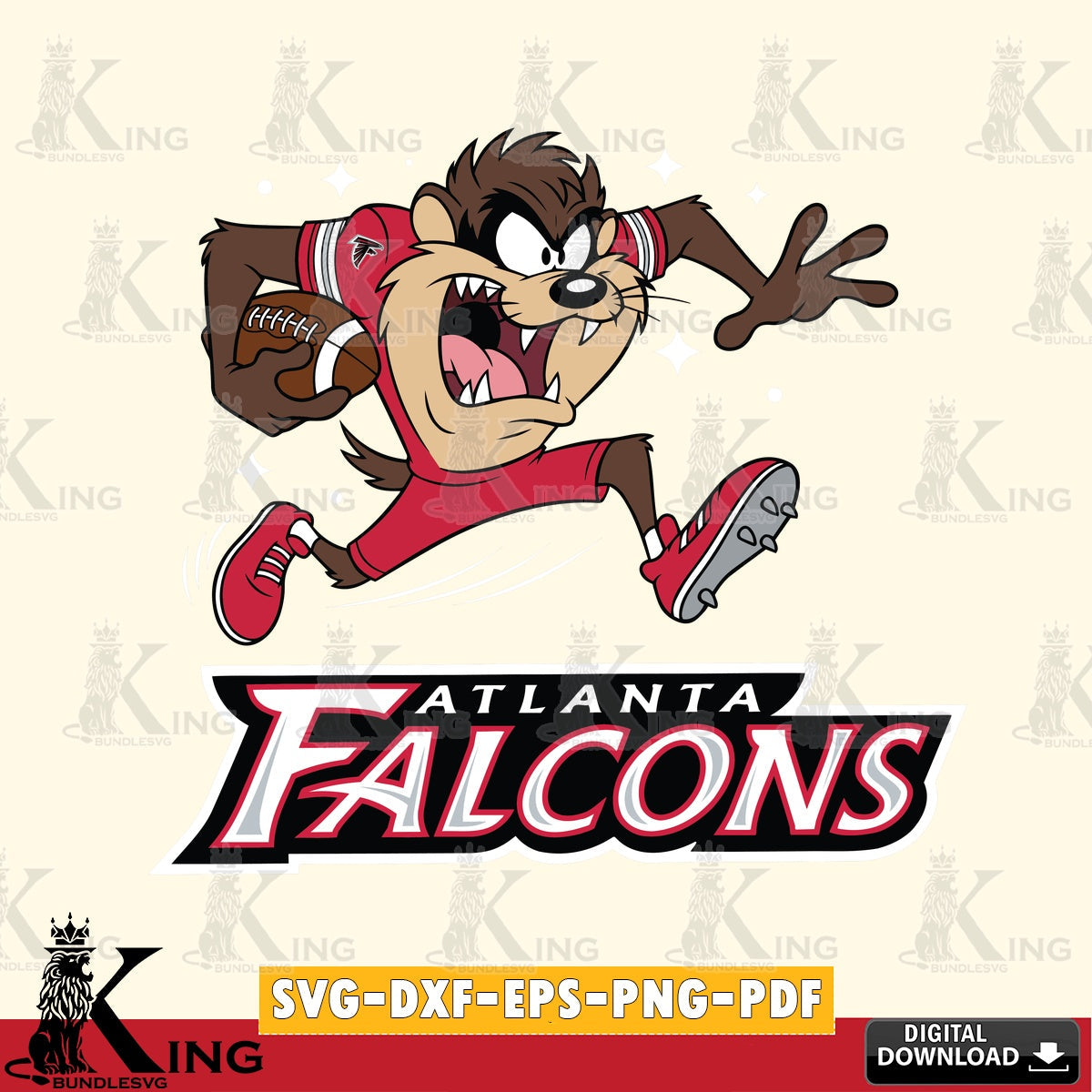 Atlanta Falcons Angry Taz Football Cut file  , Digital Download , Instant Download, Looney Tunes svg, Football svg