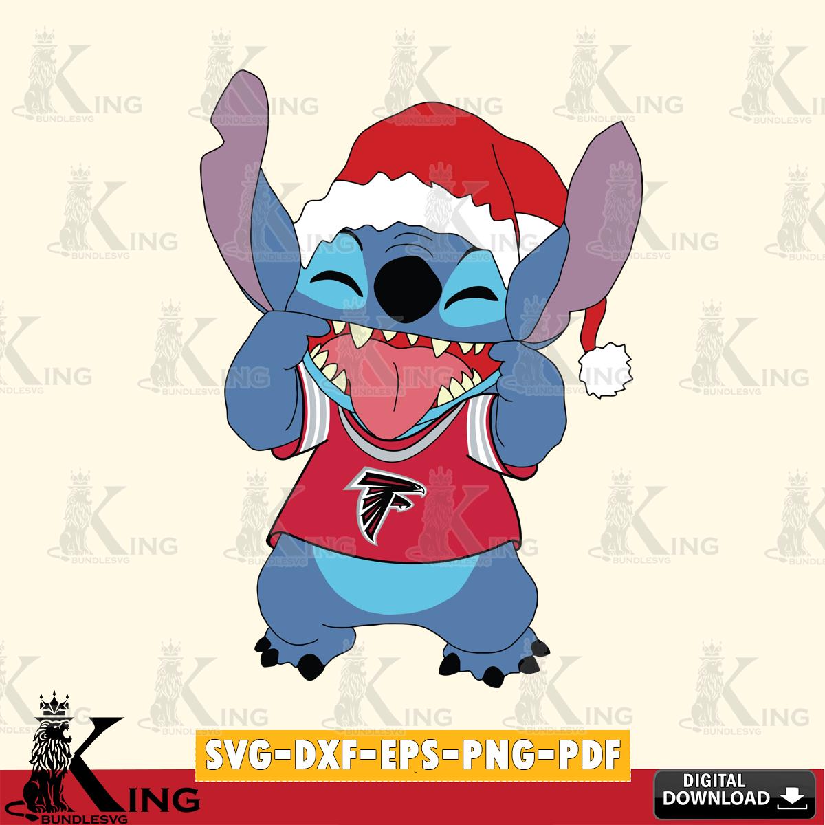 Atlanta Falcons Christmas Stitch Disney SVG, NFL for Cricut, Silhouette, Digital Download , file cut