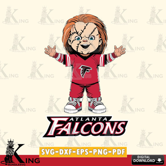 Detailed illustration of an Atlanta Falcons Chucky football, cut file ideal for vinyl projects and T-shirt printing