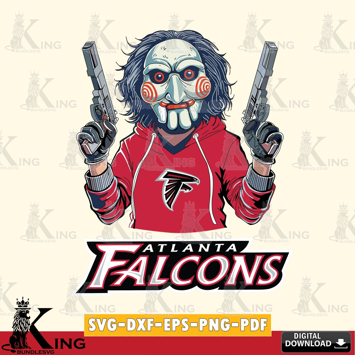 Creative design featuring Atlanta Falcons Jigsaw Billy Football, a vector illustration for POD merchandise and apparel