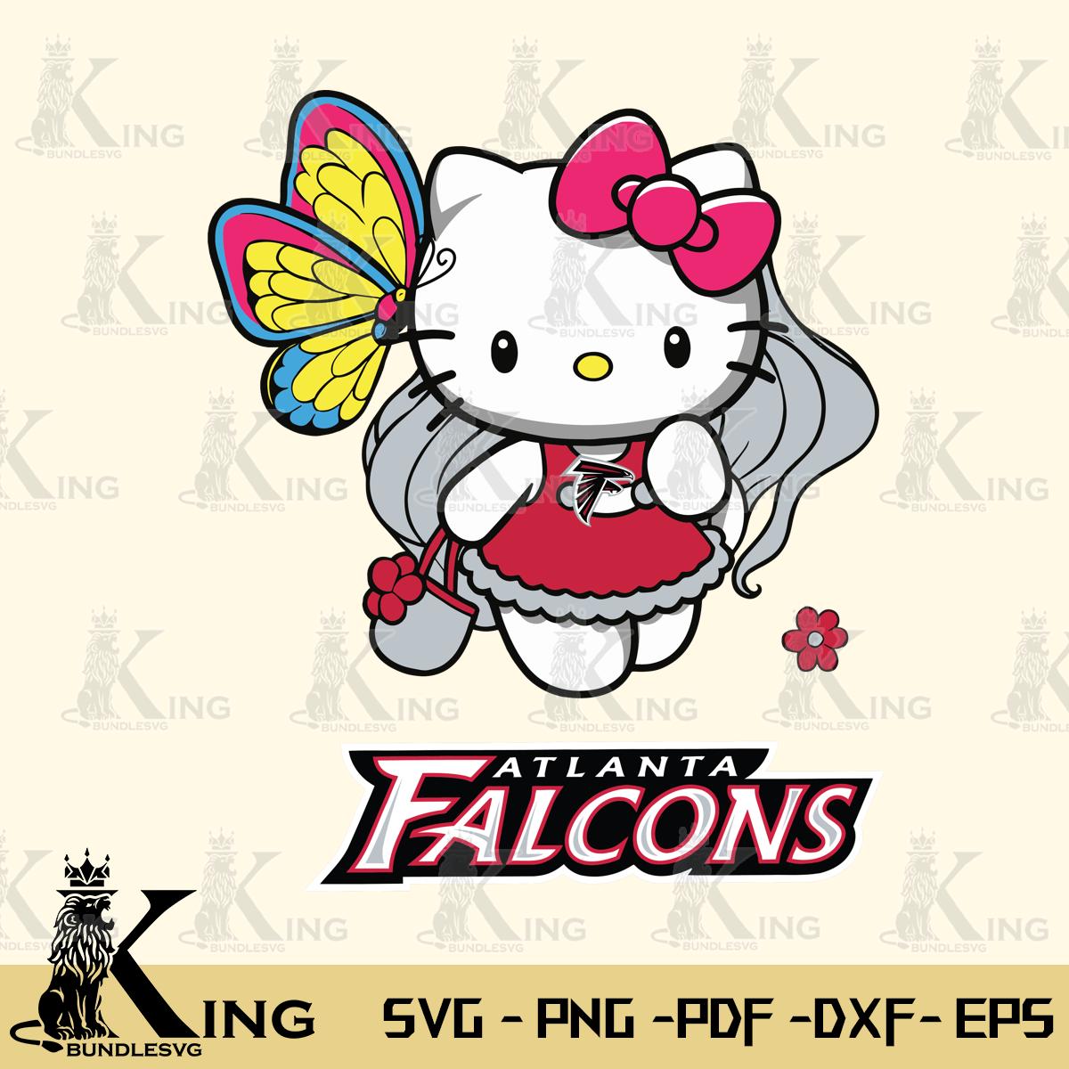 Atlanta Falcons Kitty Cartoon Svg Eps Dxf Png File, Digital Download