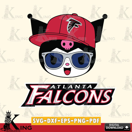 Atlanta Falcons Kuromi Football Cool SVG file, Cricut, Cut file  , Digital Download , Instant Download, Sanrio svg, Clipart