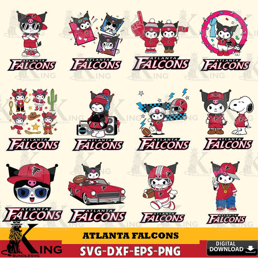 Atlanta Falcons Kuromi Football Jersey NFL Bundle SVG file, Cricut, Cut file  , Digital Download , Instant Download, Sanrio svg, Clipart
