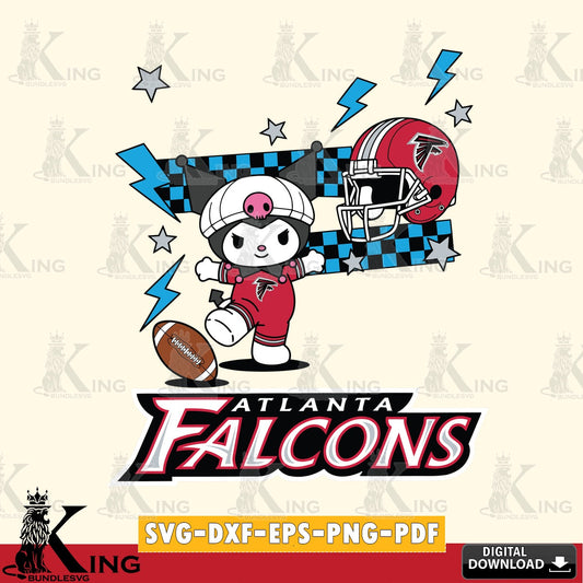 Atlanta Falcons Kuromi Game Day SVG file, Cricut, Cut file  , Digital Download , Instant Download, Sanrio svg, Clipart