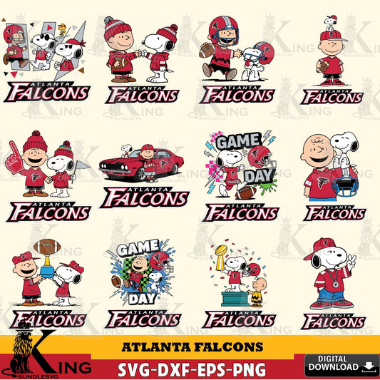 Atlanta Falcons Peanuts Play Football NFL Bundle Cricut file , Cut file  , Digital Download , PDF File , Instant Download