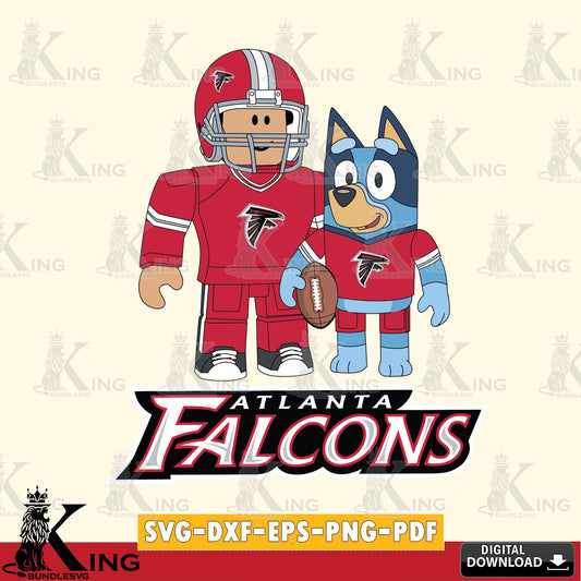 Atlanta Falcons Roblox & Bluey Football SVG file , Cricut, NFL  File cut , Digital Download , PDF File