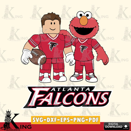 Atlanta Falcons Roblox & Elmo Football SVG file , Cricut, NFL  File cut , Digital Download , PDF File