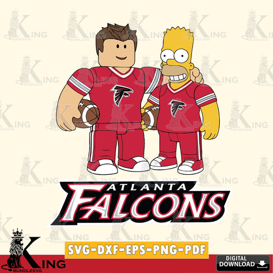 Atlanta Falcons Roblox & Homer Simpson Football SVG file , Cricut, NFL  File cut , Digital Download , PDF File