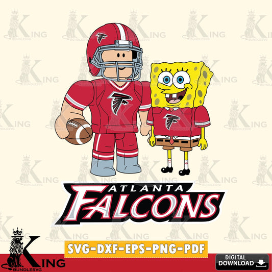 Atlanta Falcons Roblox & Spongebob Football SVG file , Cricut, NFL  File cut , Digital Download , PDF File