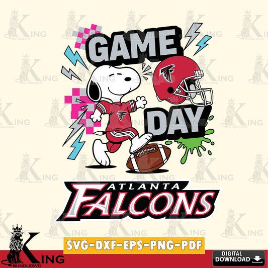 Atlanta Falcons Snoopy Game day Cricut file , Cut file  , Digital Download , PDF File , Instant Download