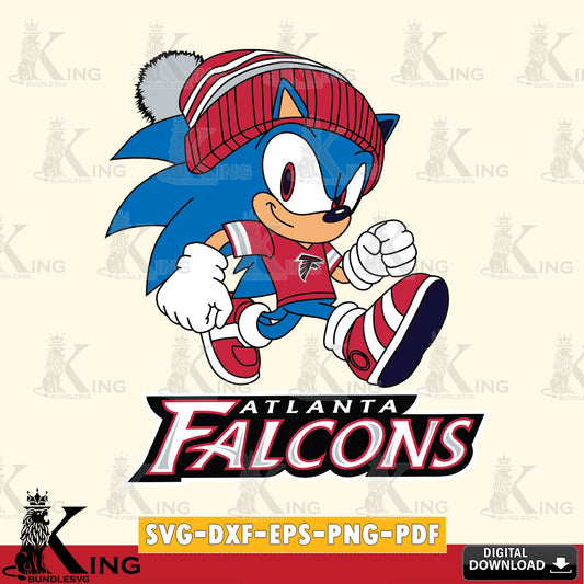 Atlanta Falcons Sonic Football SVG file, Vector , Digital Download , PDF File , Instant Download