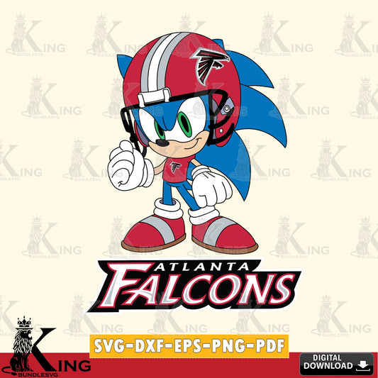 Beautiful illustration of Atlanta Falcons Sonic Football Mascot, crafting file for iron-on transfer and vinyl decals