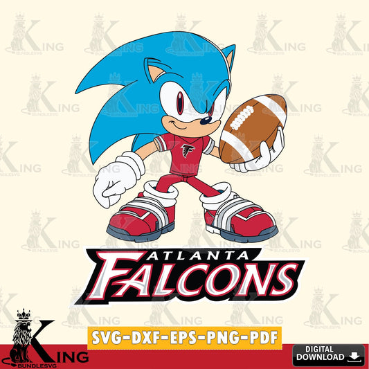 Eye-catching graphic of Atlanta Falcons Sonic Rugby, a digital file for silhouette cameo and cricut projects