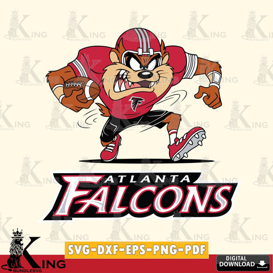 Atlanta Falcons Taz Football Helmet Cut file  , Digital Download , Instant Download, Looney Tunes svg, Football svg