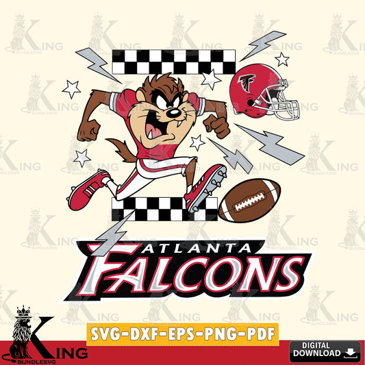 Atlanta Falcons Taz Football Lightning Cut file  , Digital Download , Instant Download, Looney Tunes svg, Football svg