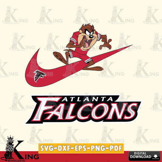 Atlanta Falcons Taz Football Nike Cut file  , Digital Download , Instant Download, Looney Tunes svg, Football svg