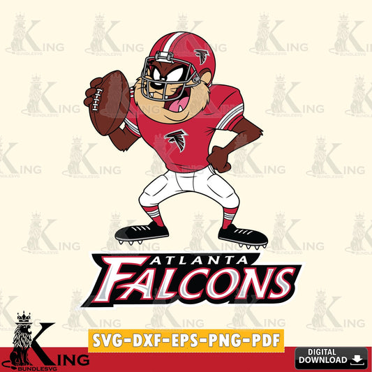 Atlanta Falcons Taz Football Player Cut file  , Digital Download , Instant Download, Looney Tunes svg, Football svg