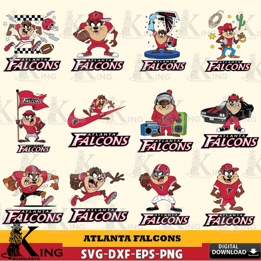 Atlanta Falcons Taz (Looney Tunes) Football NFL Bundle Cut file  , Digital Download , Instant Download, Looney Tunes svg, Football svg