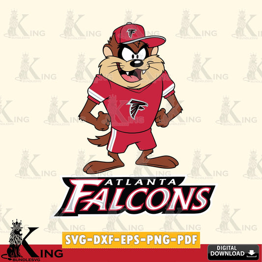 Atlanta Falcons Taz Standing Pose Cut file  , Digital Download , Instant Download, Looney Tunes svg, Football svg