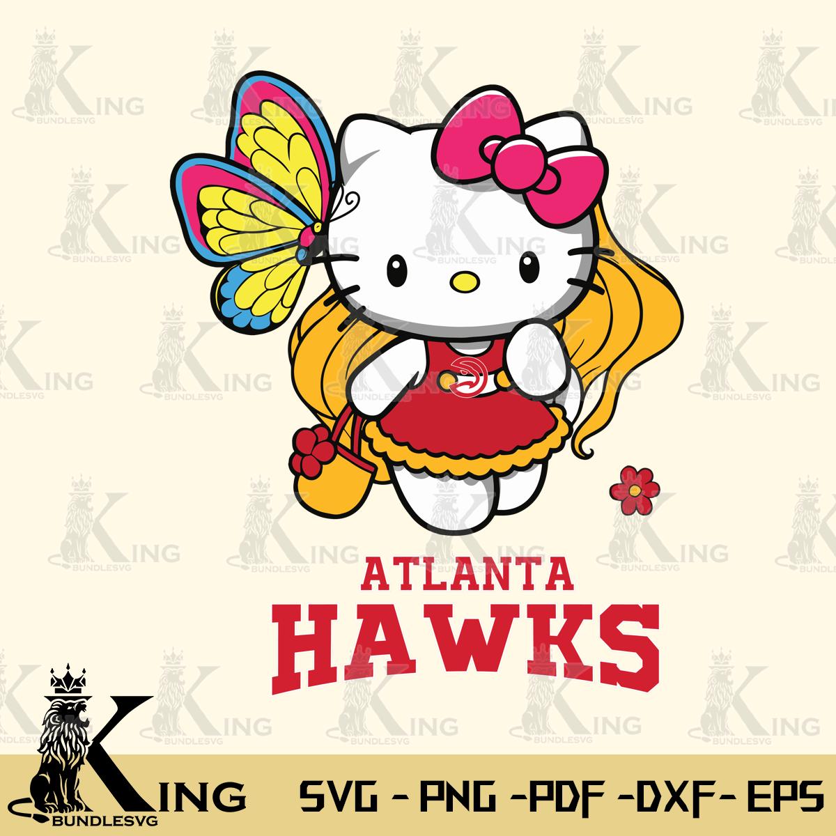 Atlanta Hawks Kitty Cartoon Svg Eps Dxf Png File, Digital Download