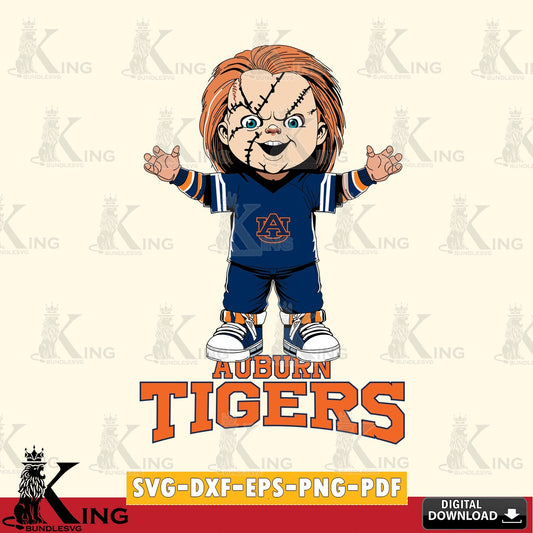 Vector design showing Auburn Tigers Chucky Football, NCAA, printable vector design for sublimation and crafts