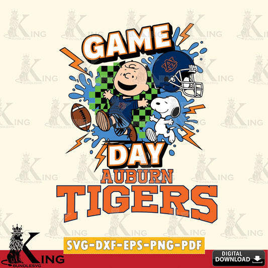 Auburn Tigers Game Day Peanuts SVG, Cricut, Cut file  , Digital Download , Instant Download, Peanuts svg, NCAA svg, Football svg, Sport svg