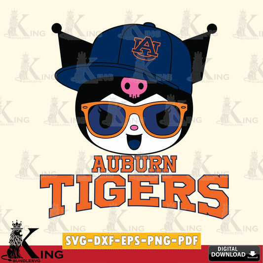 Auburn Tigers Kuromi Football Cool SVG file, Cricut, Cut file  , Digital Download , Instant Download, Sanrio svg, Clipart