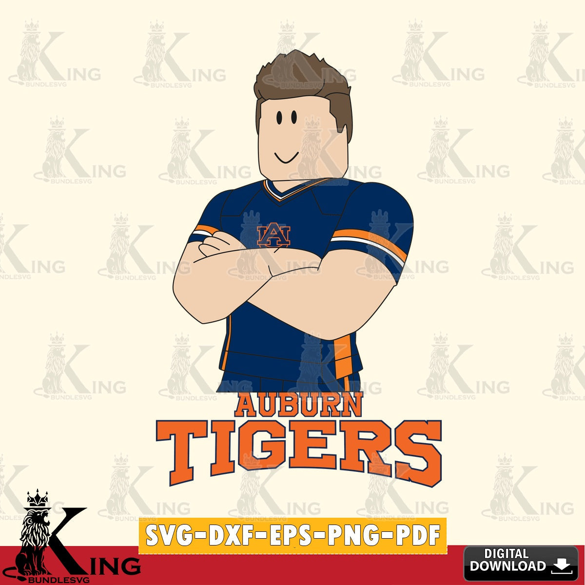 Auburn Tigers Roblox Football SVG file , NCAA Cricut,  File cut , Digital Download , PDF File