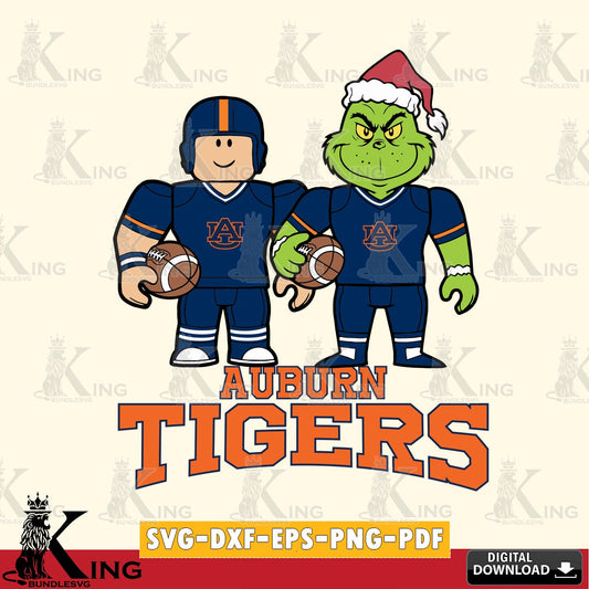 Auburn Tigers Roblox & Grinch Football SVG file , NCAA Cricut,  File cut , Digital Download , PDF File