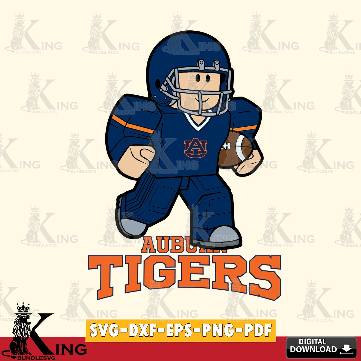 Auburn Tigers Roblox Player Rugby SVG file , NCAA Cricut,  File cut , Digital Download , PDF File