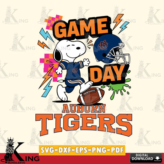 Auburn Tigers Snoopy Game day SVG, Cricut, Cut file  , Digital Download , Instant Download, Peanuts svg, NCAA svg, Football svg, Sport svg