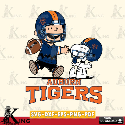 Auburn Tigers Snoopy and Peanut Fun SVG, Cricut, Cut file  , Digital Download , Instant Download, Peanuts svg, NCAA svg, Football svg, Sport svg