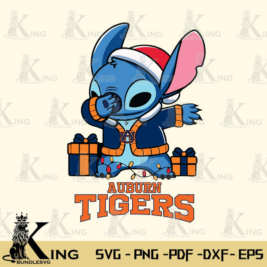 Auburn Tigers Stitch Merry Christmas Svg Eps Dxf Png File, Digital Download