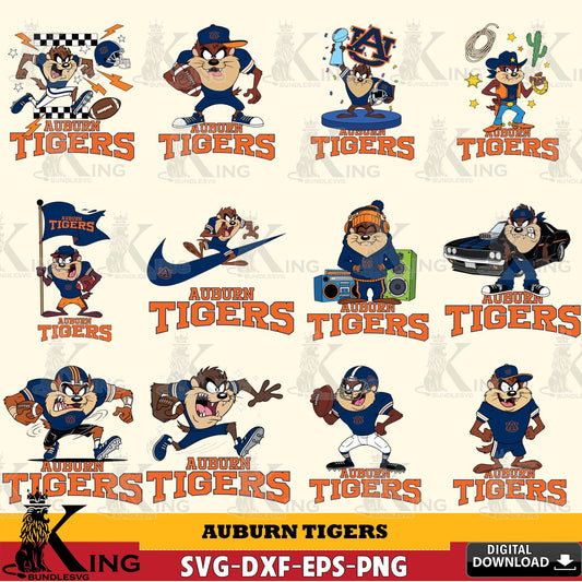 Auburn Tigers Taz Football NCAA Bundle SVG file, Cut file  , Digital Download , Instant Download, Taz svg, NCAA svg
