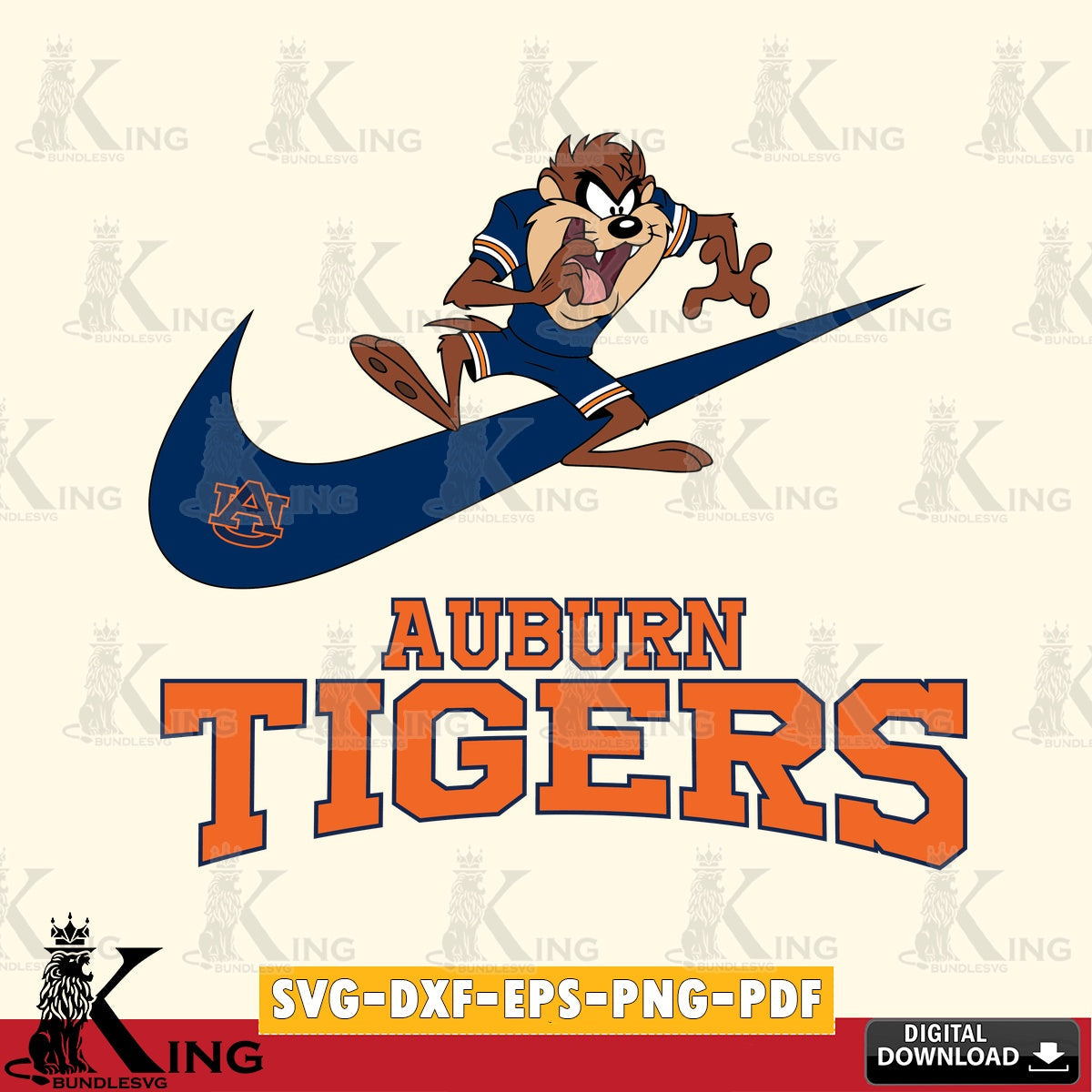 Auburn Tigers Taz Football Nike SVG file, Cut file  , Digital Download , Instant Download, Taz svg, NCAA svg