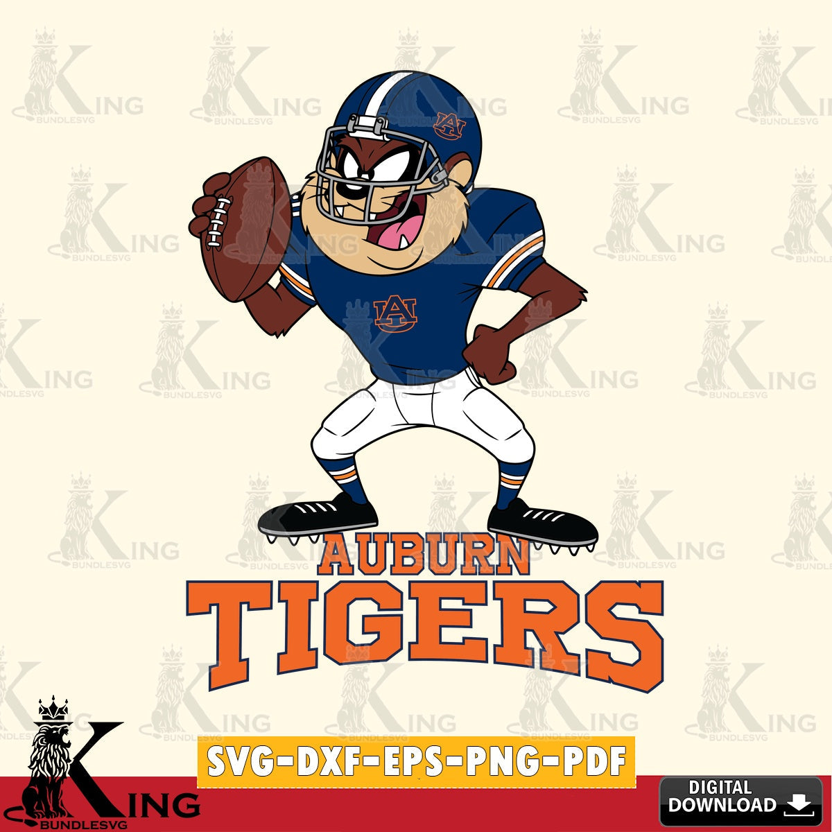 Auburn Tigers Taz Football Player SVG file, Cut file  , Digital Download , Instant Download, Taz svg, NCAA svg