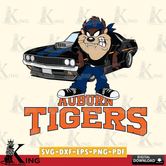 Auburn Tigers Taz Racing Car SVG file, Cut file  , Digital Download , Instant Download, Taz svg, NCAA svg