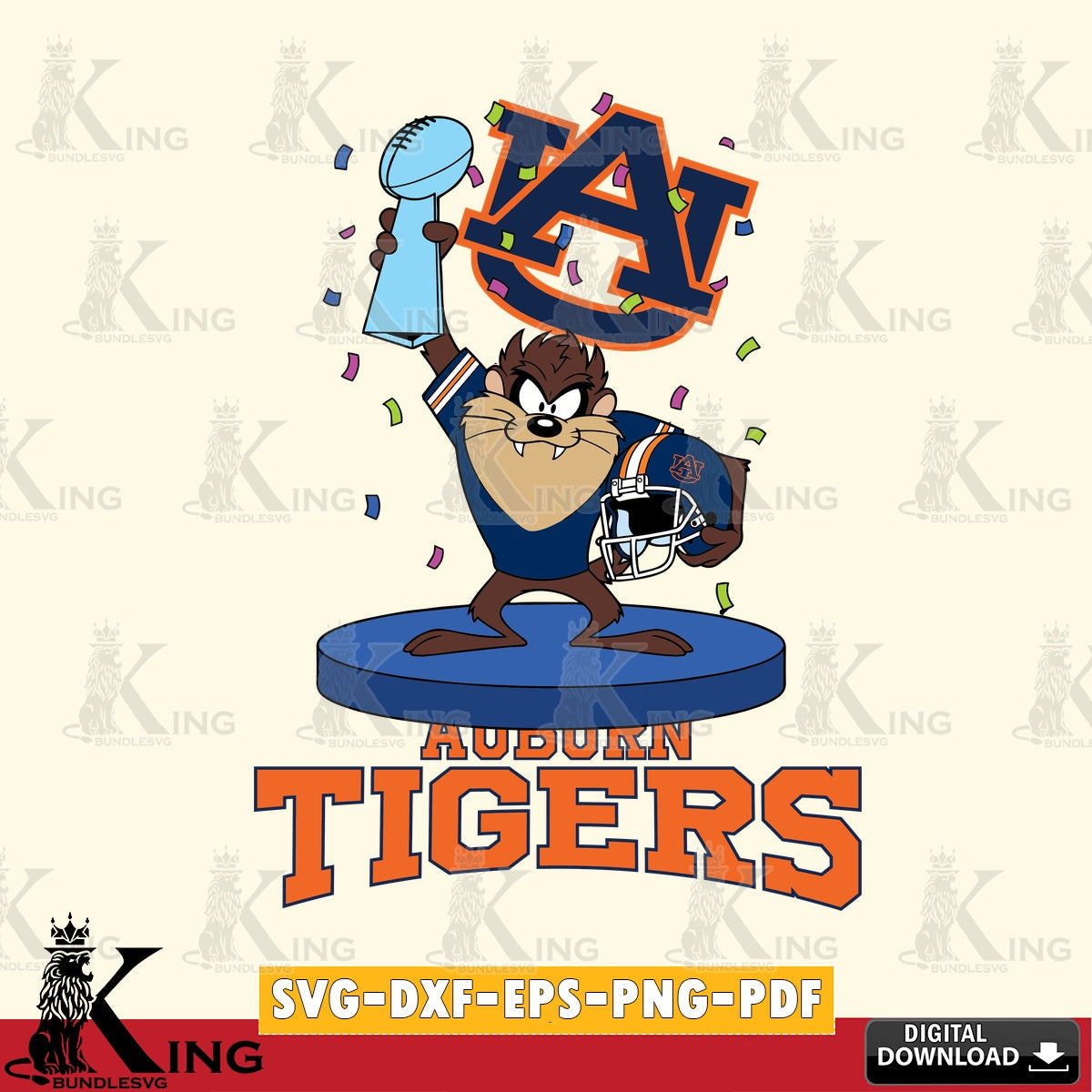 Auburn Tigers Taz Trophy Podium SVG file, Cut file  , Digital Download , Instant Download, Taz svg, NCAA svg