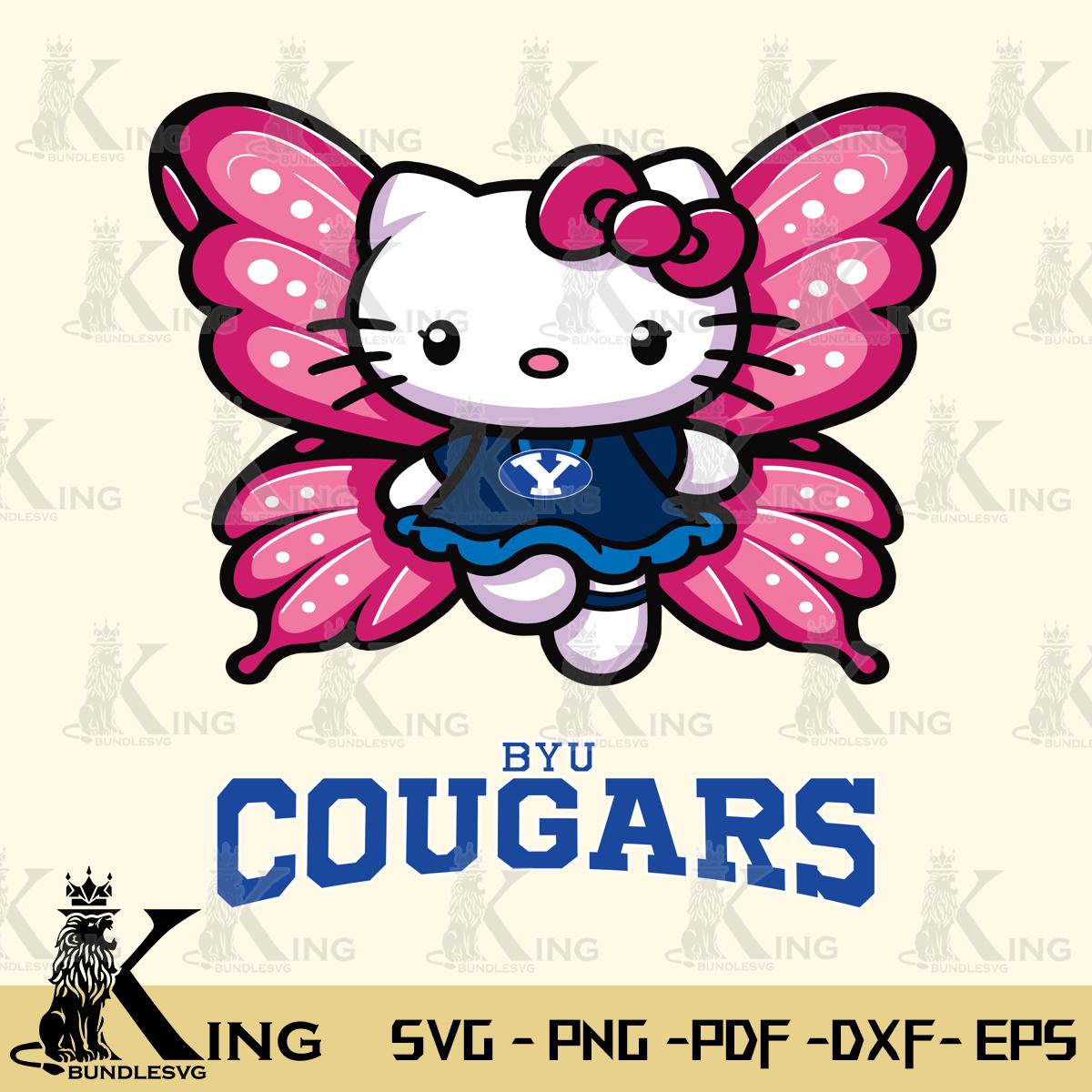 BYU Cougars Hello Kitty Dreamscape Svg Eps Dxf Png File, Digital Download