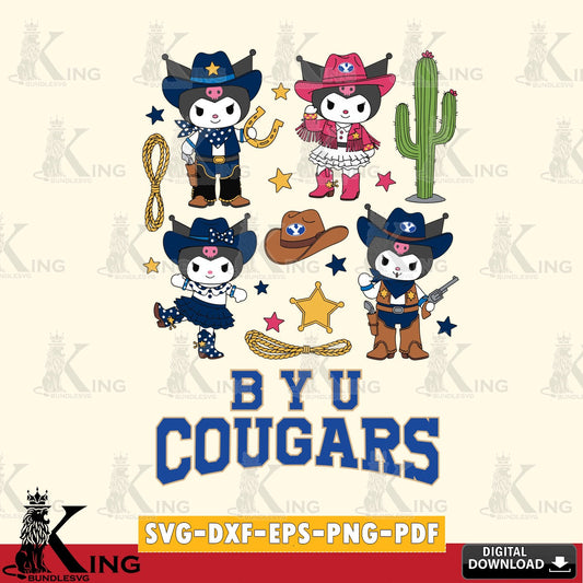 BYU Cougars Kuromi Cowboy Western SVG file, Cricut, Cut file  , Digital Download , Instant Download, Sanrio svg, Clipart