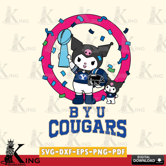 BYU Cougars Kuromi Football Champion SVG file, Cricut, Cut file  , Digital Download , Instant Download, Sanrio svg, Clipart