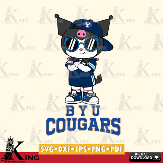 BYU Cougars Kuromi Football Jersey SVG file, Cricut, Cut file  , Digital Download , Instant Download, Sanrio svg, Clipart