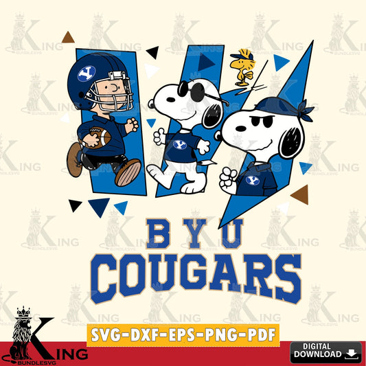 BYU Cougars Peanuts Joe Cool SVG, Cricut, Cut file  , Digital Download , Instant Download, Peanuts svg, NCAA svg, Football svg, Sport svg