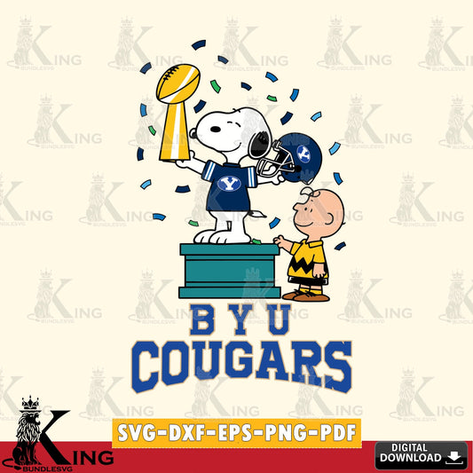 BYU Cougars Peanuts Winner SVG, Cricut, Cut file  , Digital Download , Instant Download, Peanuts svg, NCAA svg, Football svg, Sport svg