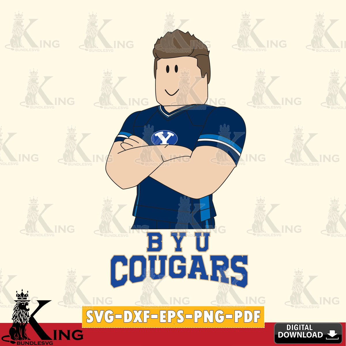 BYU Cougars Roblox Football SVG file , NCAA Cricut,  File cut , Digital Download , PDF File