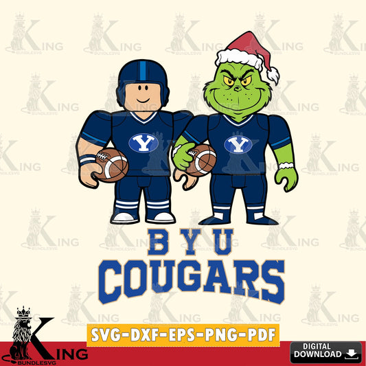 BYU Cougars Roblox & Grinch Football SVG file , NCAA Cricut,  File cut , Digital Download , PDF File