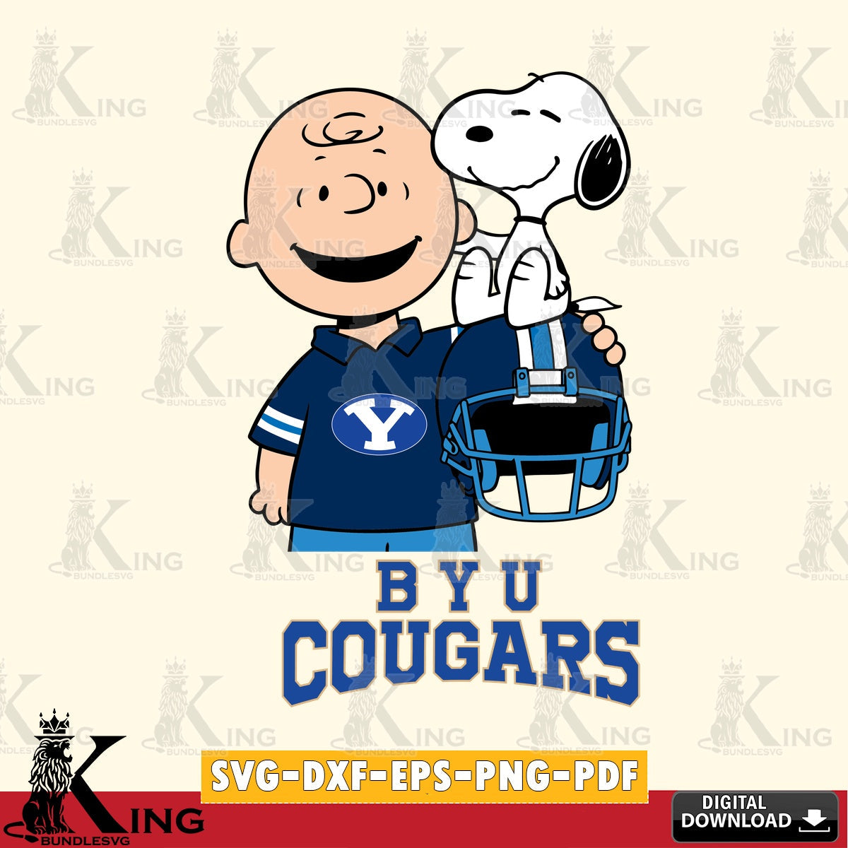 BYU Cougars Snoopy On Helmet SVG, Cricut, Cut file  , Digital Download , Instant Download, Peanuts svg, NCAA svg, Football svg, Sport svg