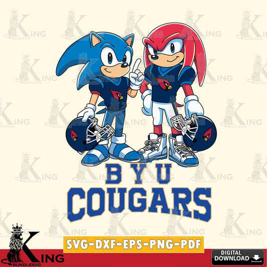 BYU Cougars Sonic And Knuckles Football SVG file, Vector , Digital Download , PDF File , Instant Download