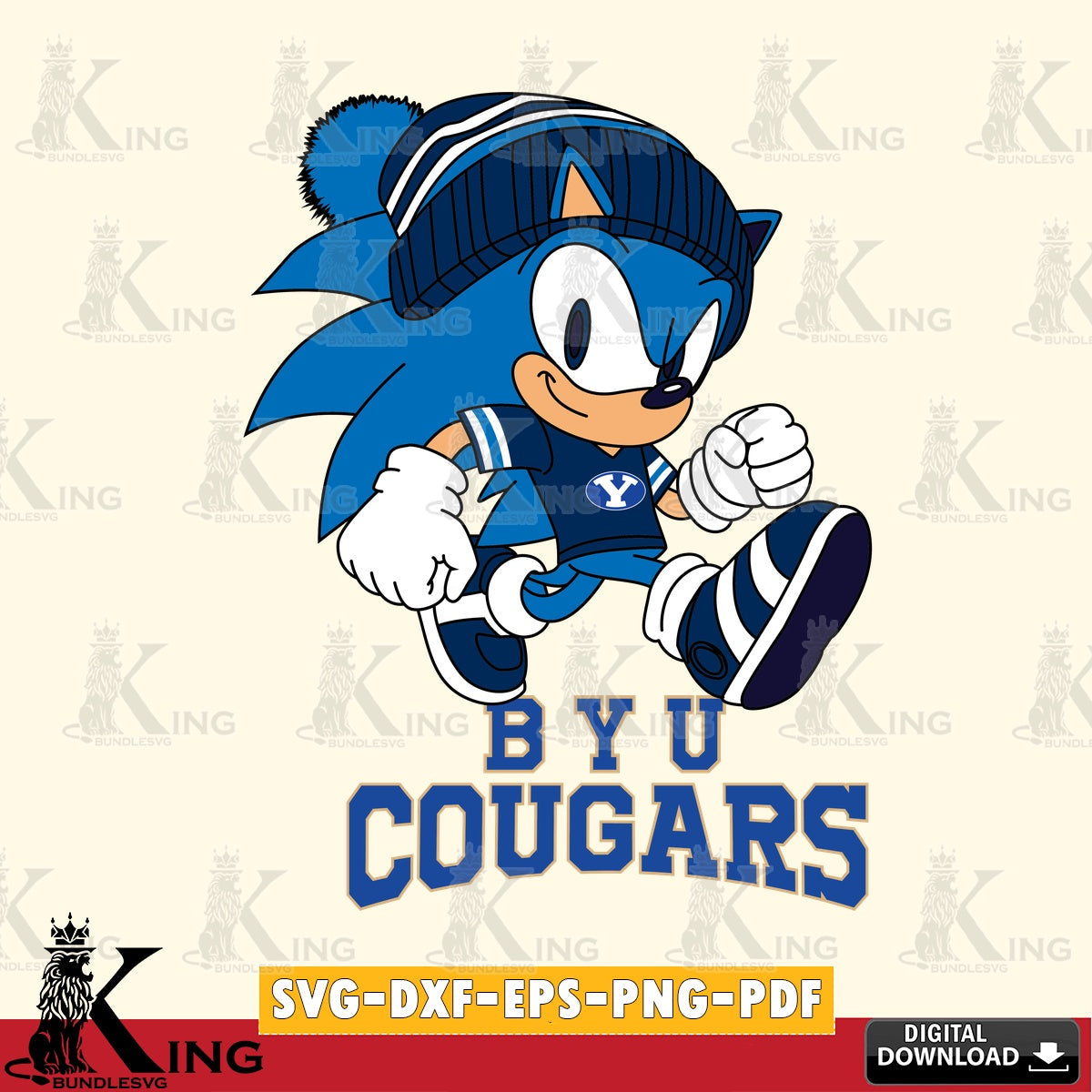 BYU Cougars Sonic Football SVG file, Vector , Digital Download , PDF File , Instant Download