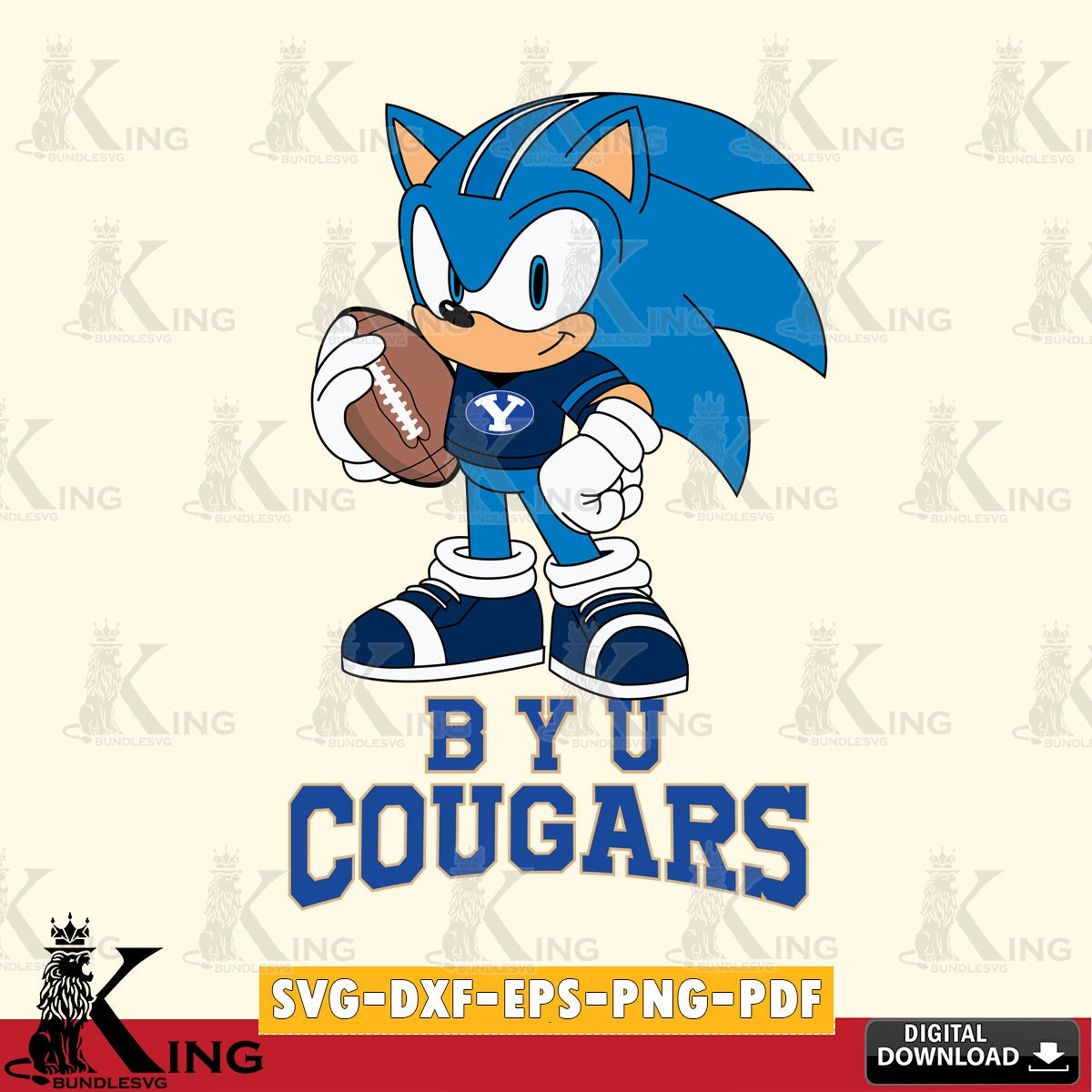 BYU Cougars Sonic Game Day Ready SVG file, Vector , Digital Download , PDF File , Instant Download